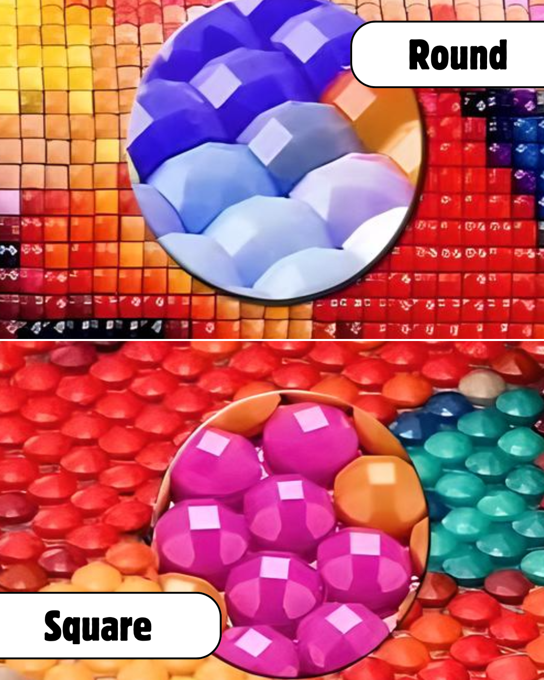 Round vs. Square Diamonds in Diamond Painting – What’s the Difference & Which One is Right for You?