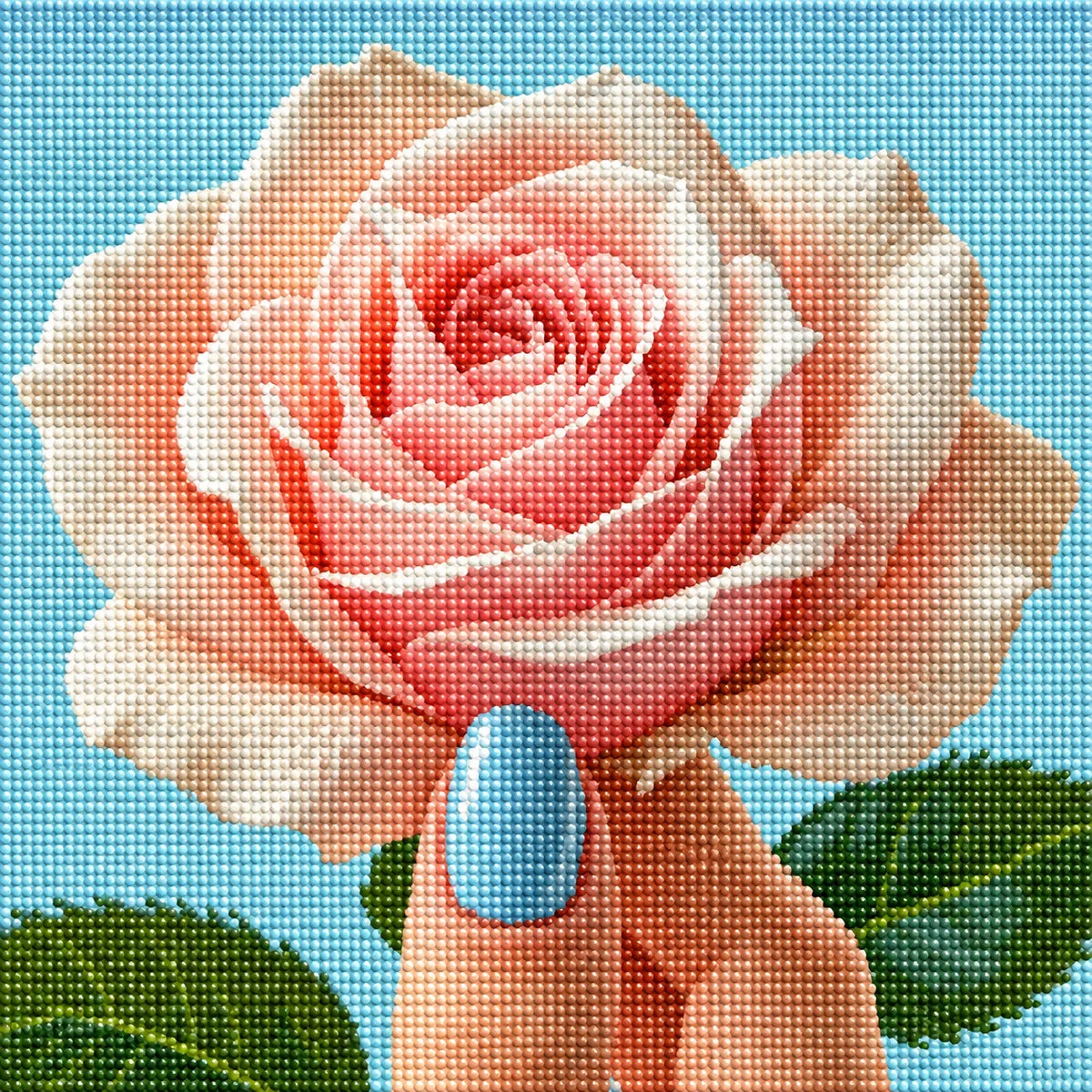 Blue Nail And Rose Diamond Art Kit