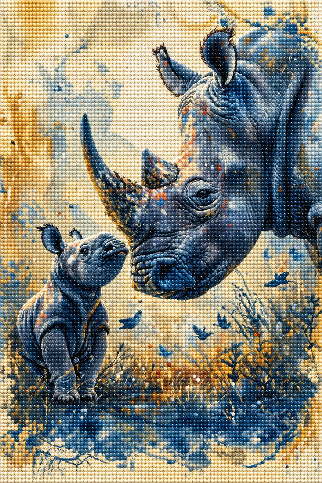 Rhino And Baby Diamond Art Kit
