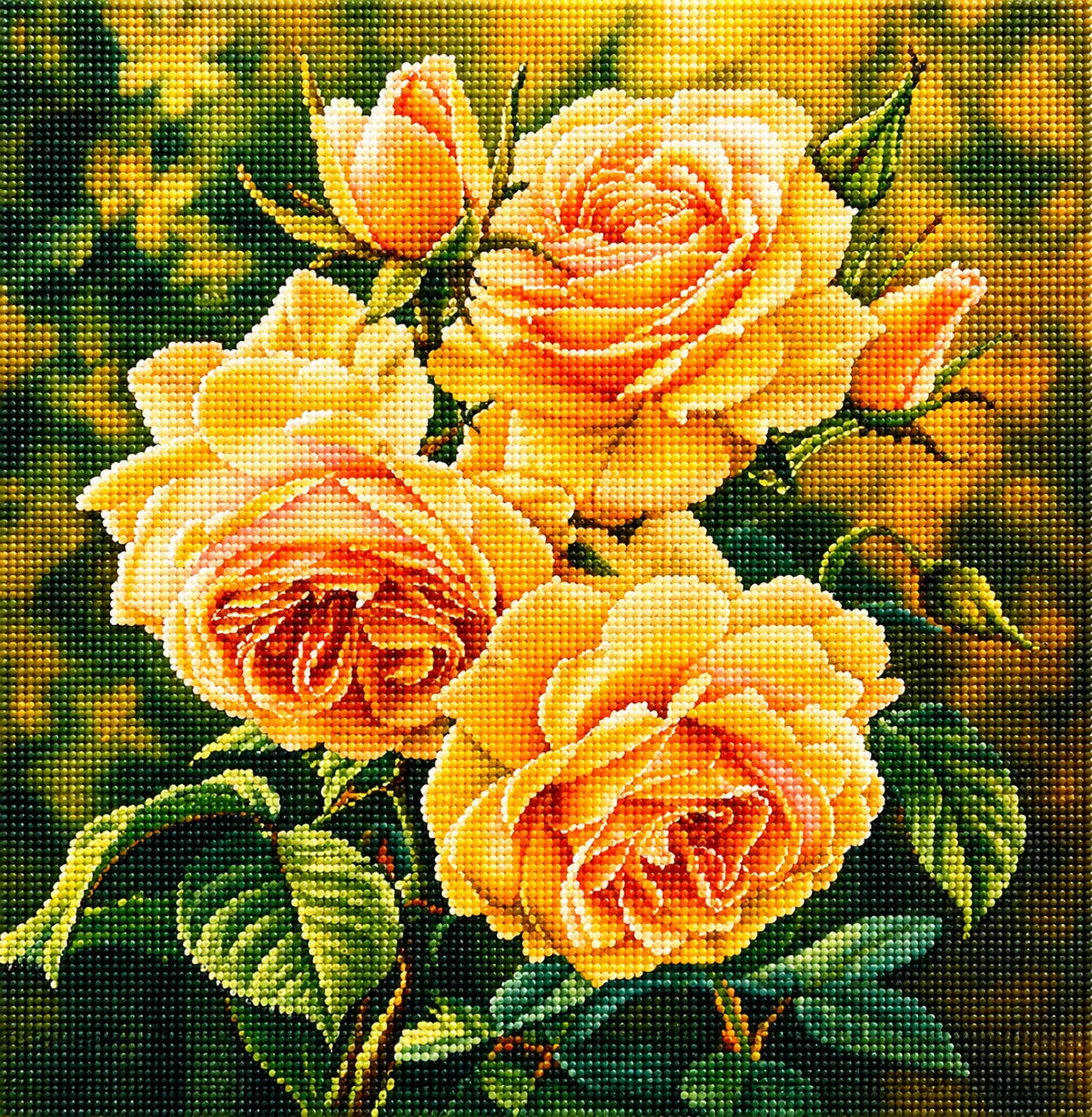 Yellow Cabbage Roses Diamond Art Kit