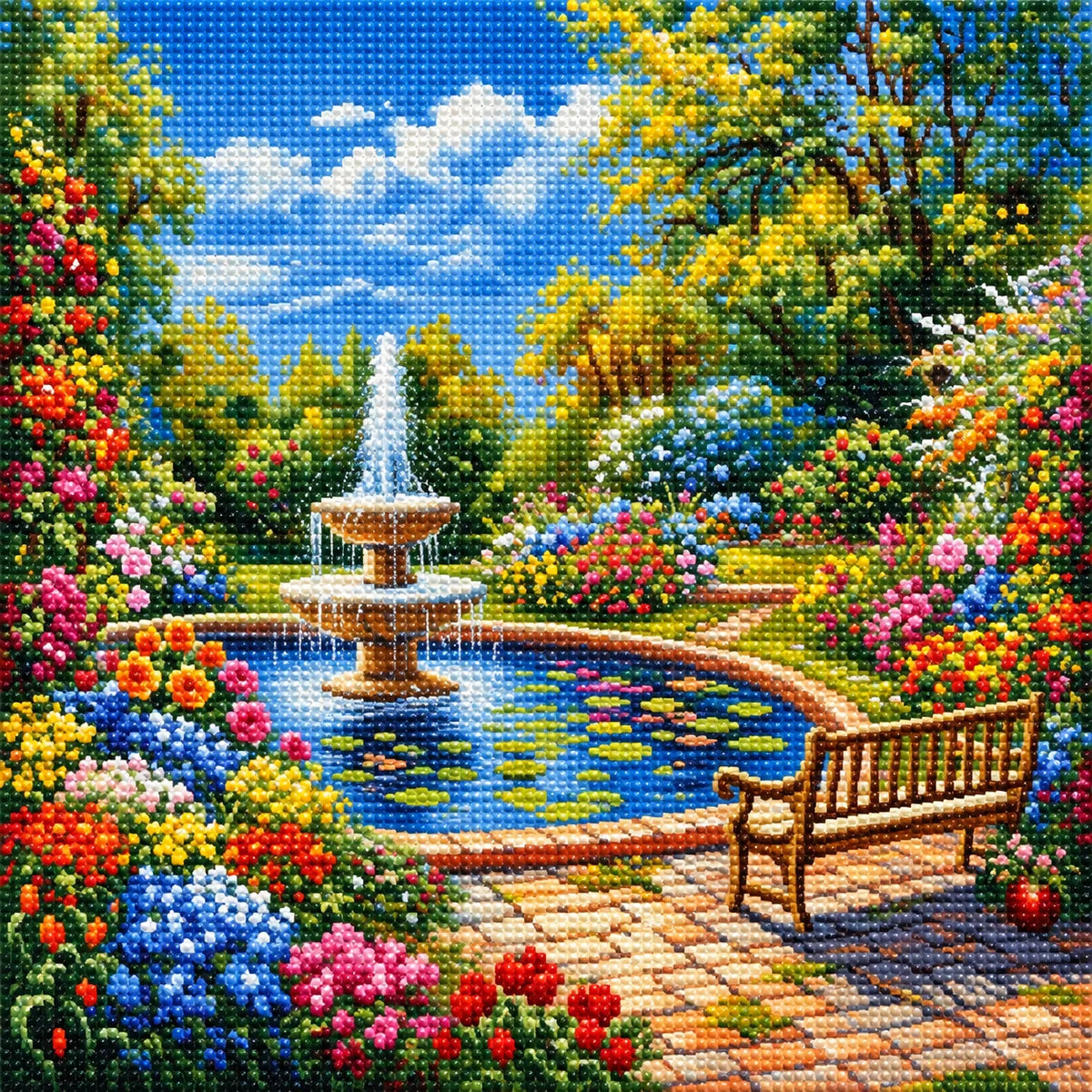Spring Park Fountain Diamond Art Kit