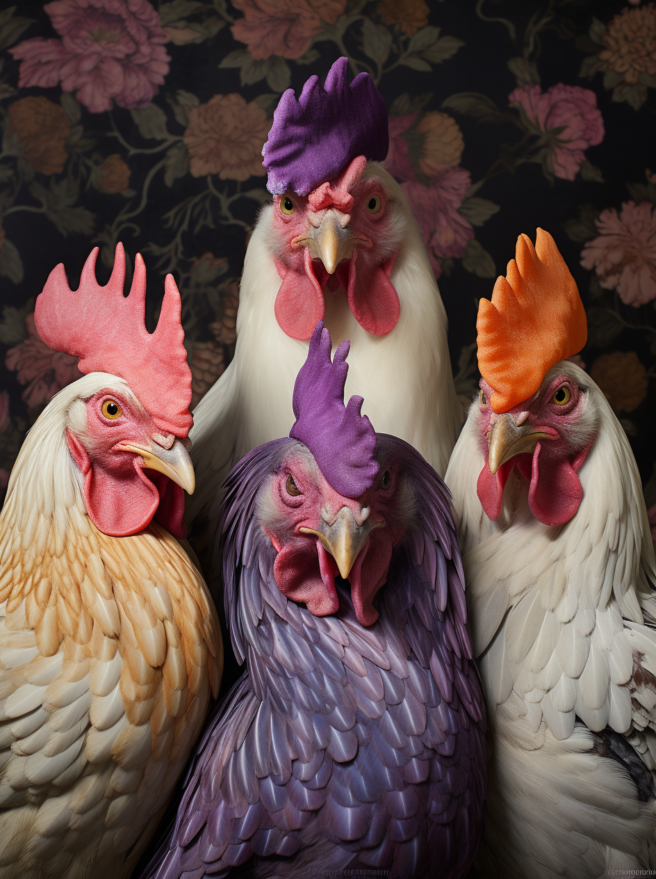 Abstract Angry Roosters Diamond Art Kit