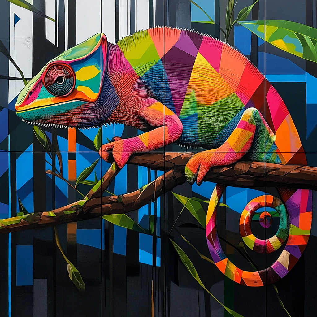 Abstract Art Chameleon Diamond Art Kit