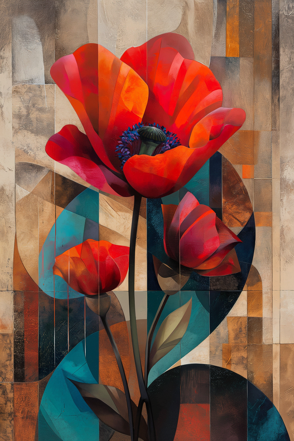 Abstract Art Deco Flower Diamond Art Kit
