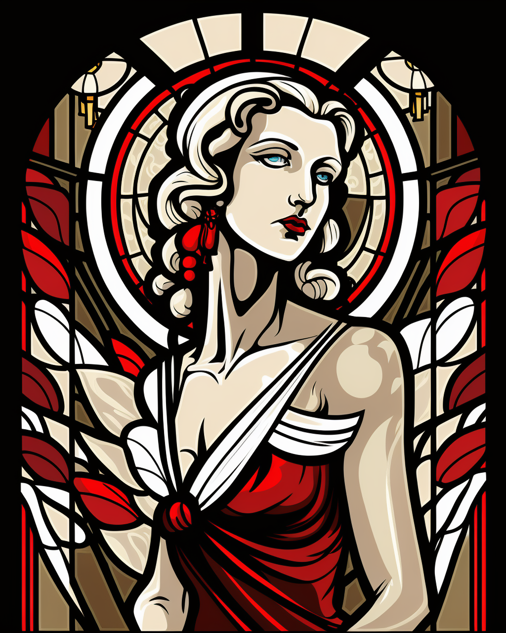 Abstract Art Deco Lady Panel Diamond Art Kit