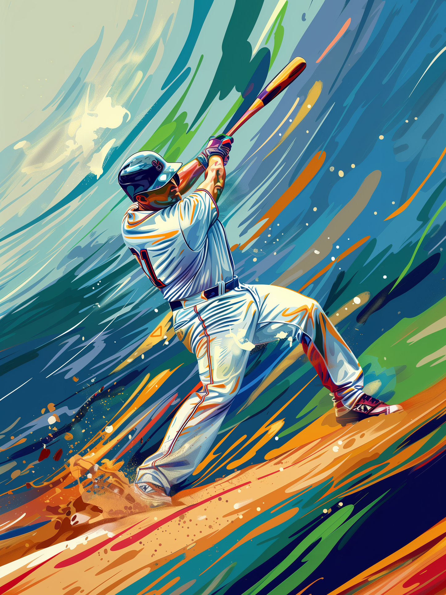 Abstract Background Baseball Player Diamond Art Kit