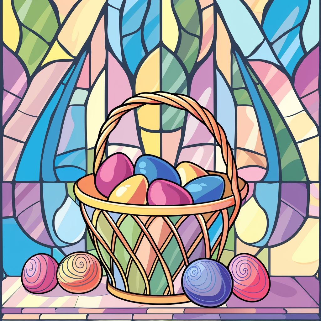 Abstract Background Easter Egg Basket Diamond Art Kit