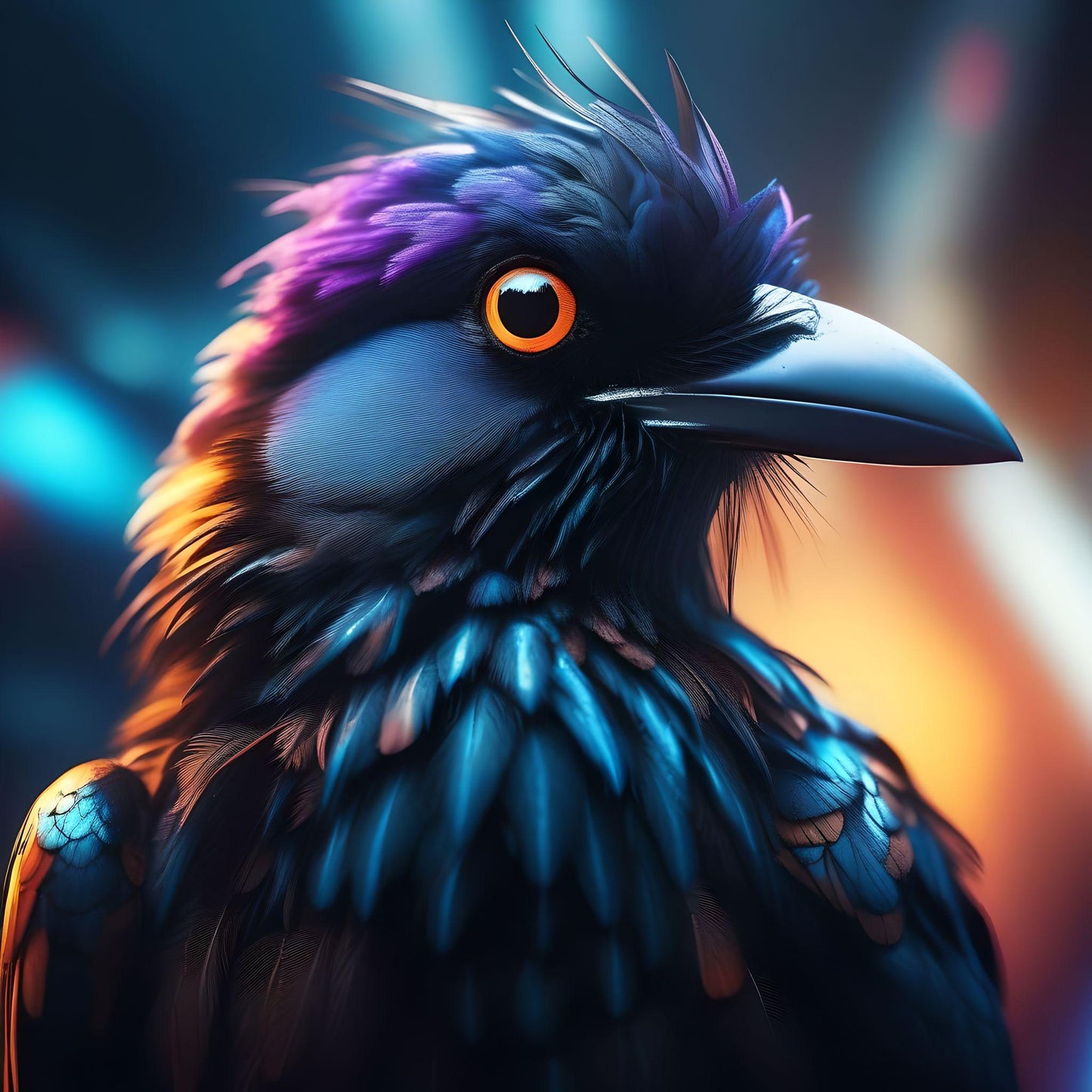 Abstract Black Bird Diamond Art Kit