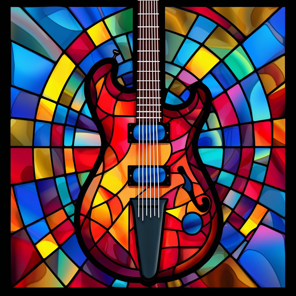 Abstract Colorful Guitar Diamond Art Kit