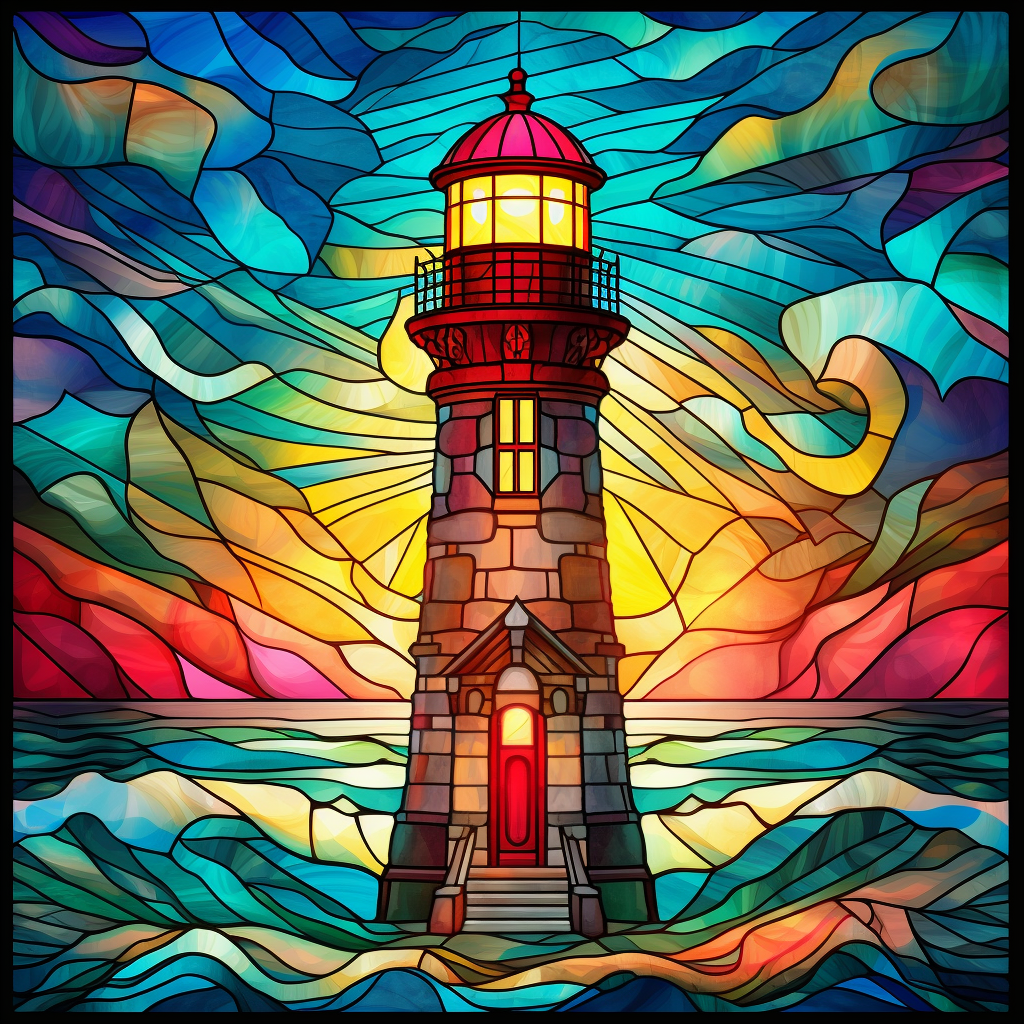 Abstract Colorful Lighthouse Diamond Art Kit