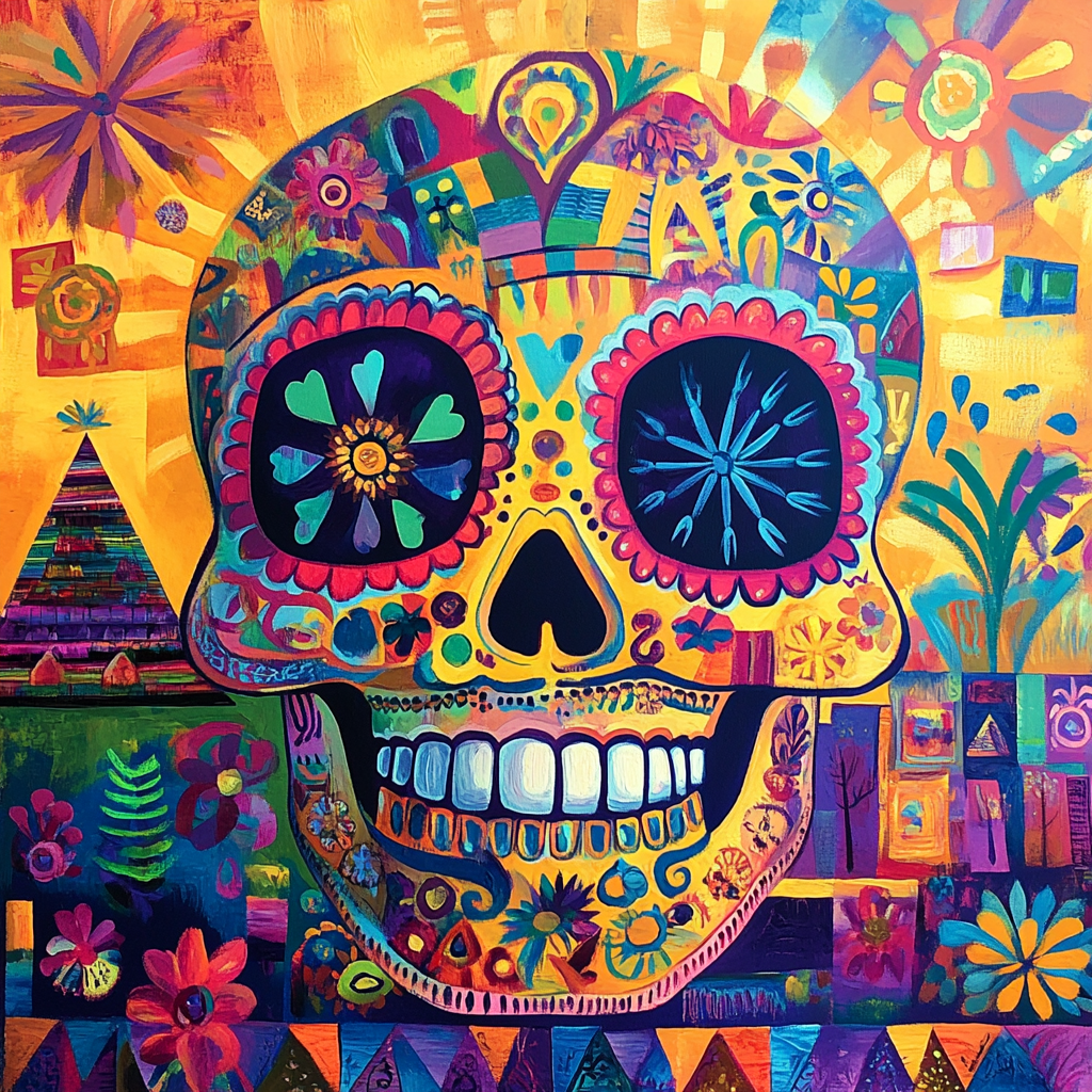 Abstract Colorful Skull Art Diamond Art Kit