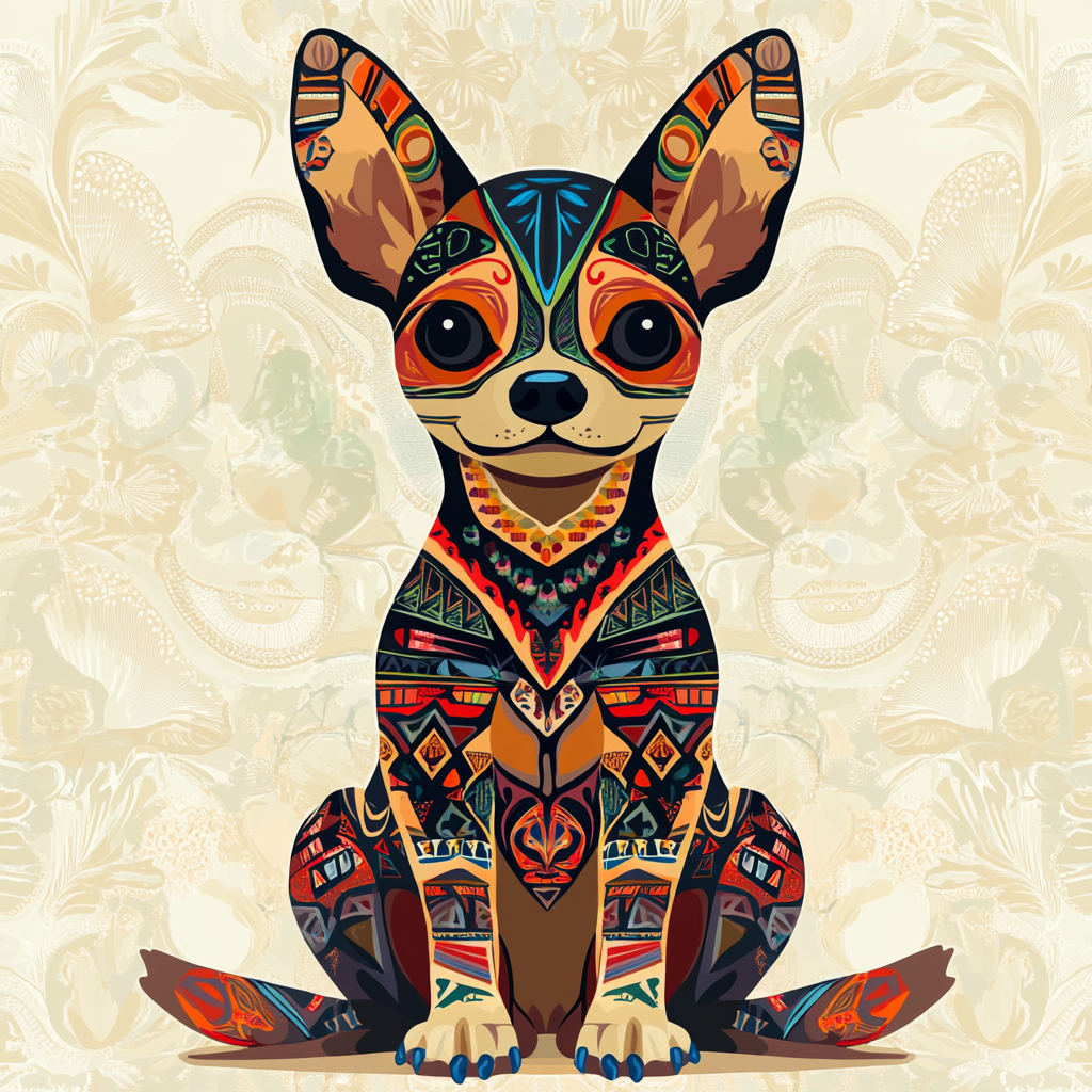 American Indian Art Chihuahua Diamond Art Kit
