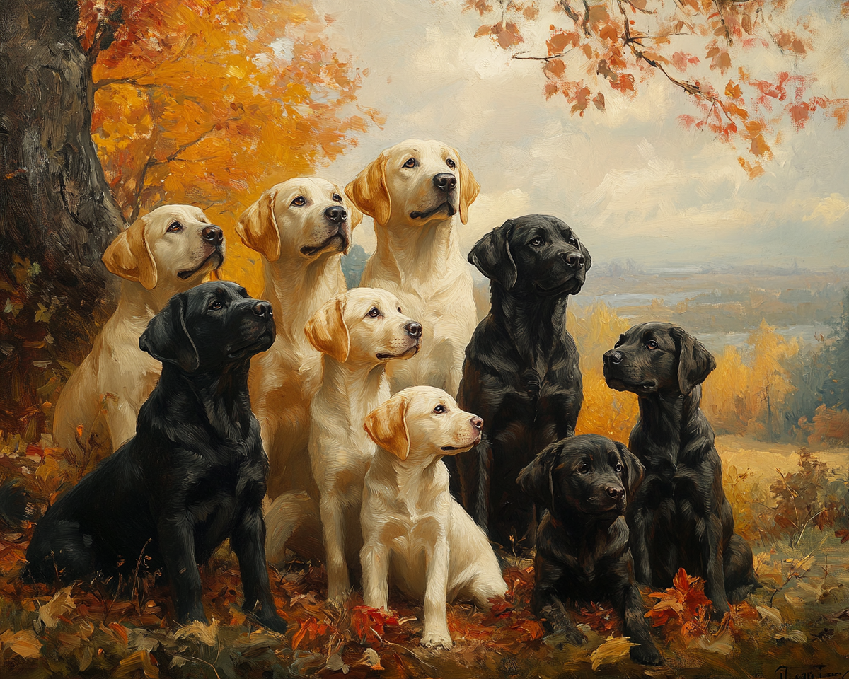 Autumn Day Labrador Retrievers Diamond Art Kit