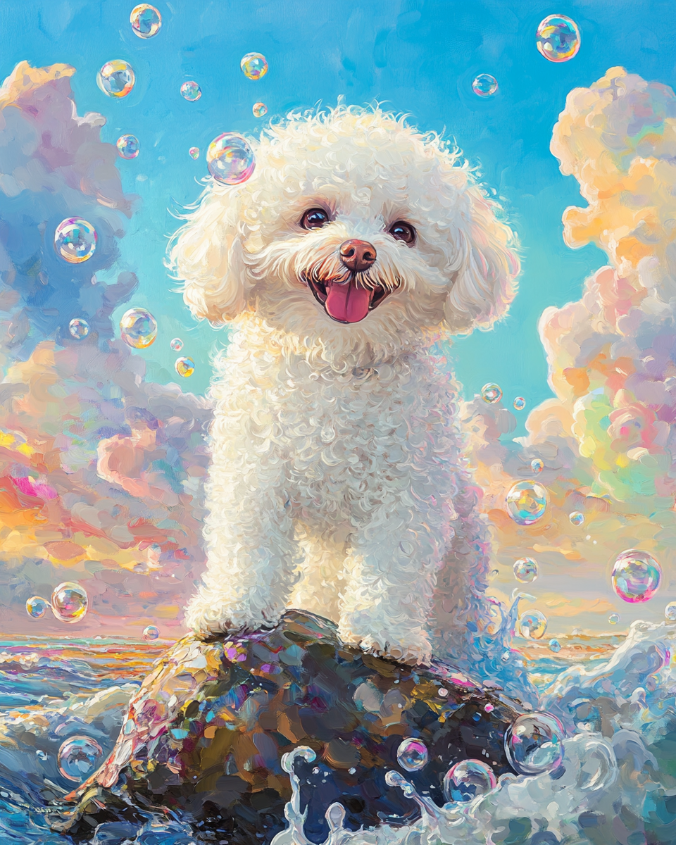 Bichon Frise Sea Rock Diamond Art Kit