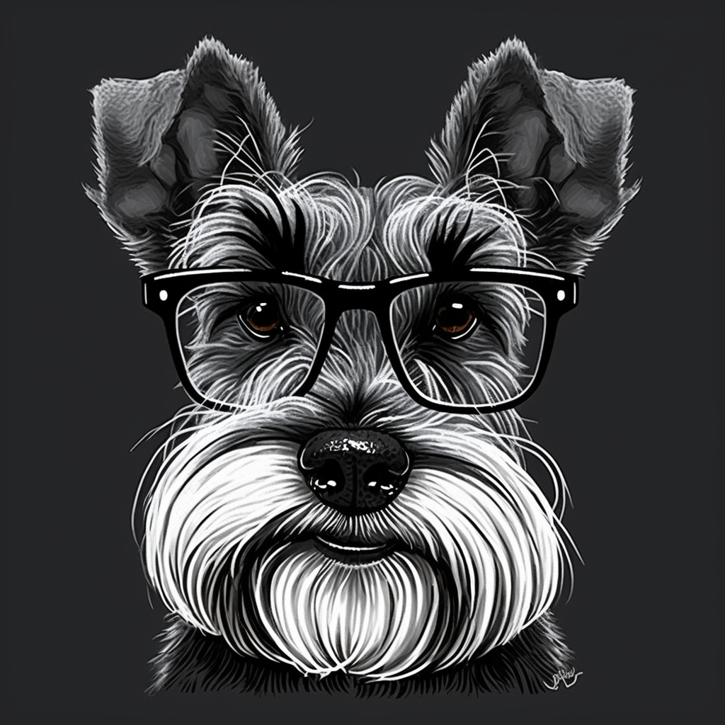 Black and White Schnauzer Diamond Art Kit
