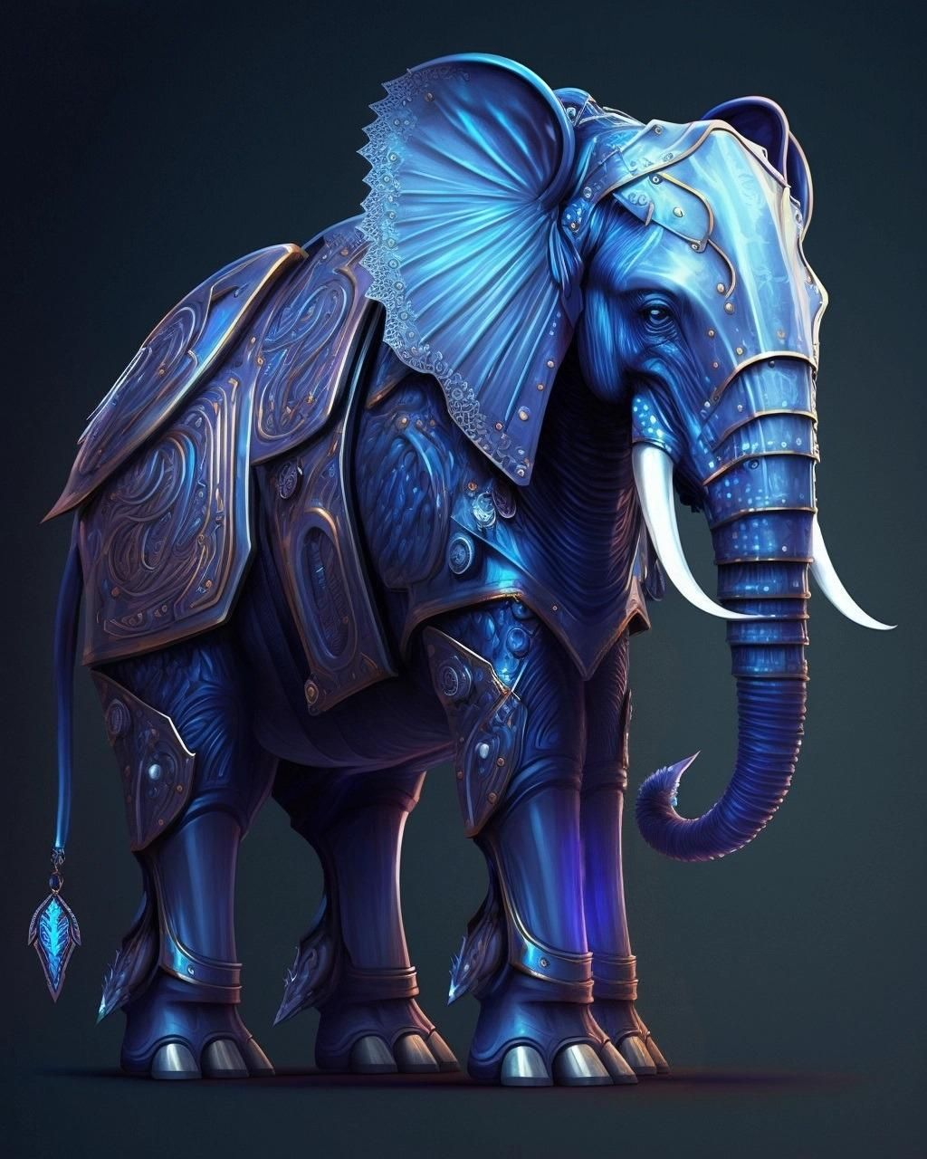Blue Armor Elephant Diamond Art Kit