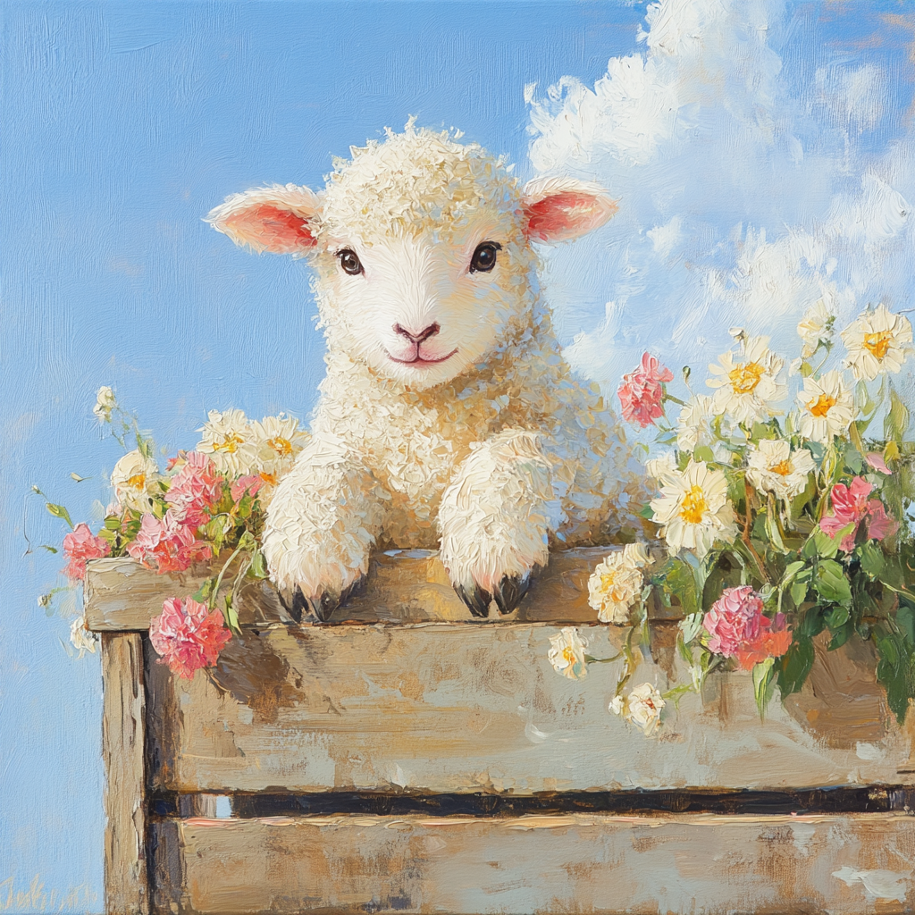Blue Sky Little Lamb Diamond Art Kit