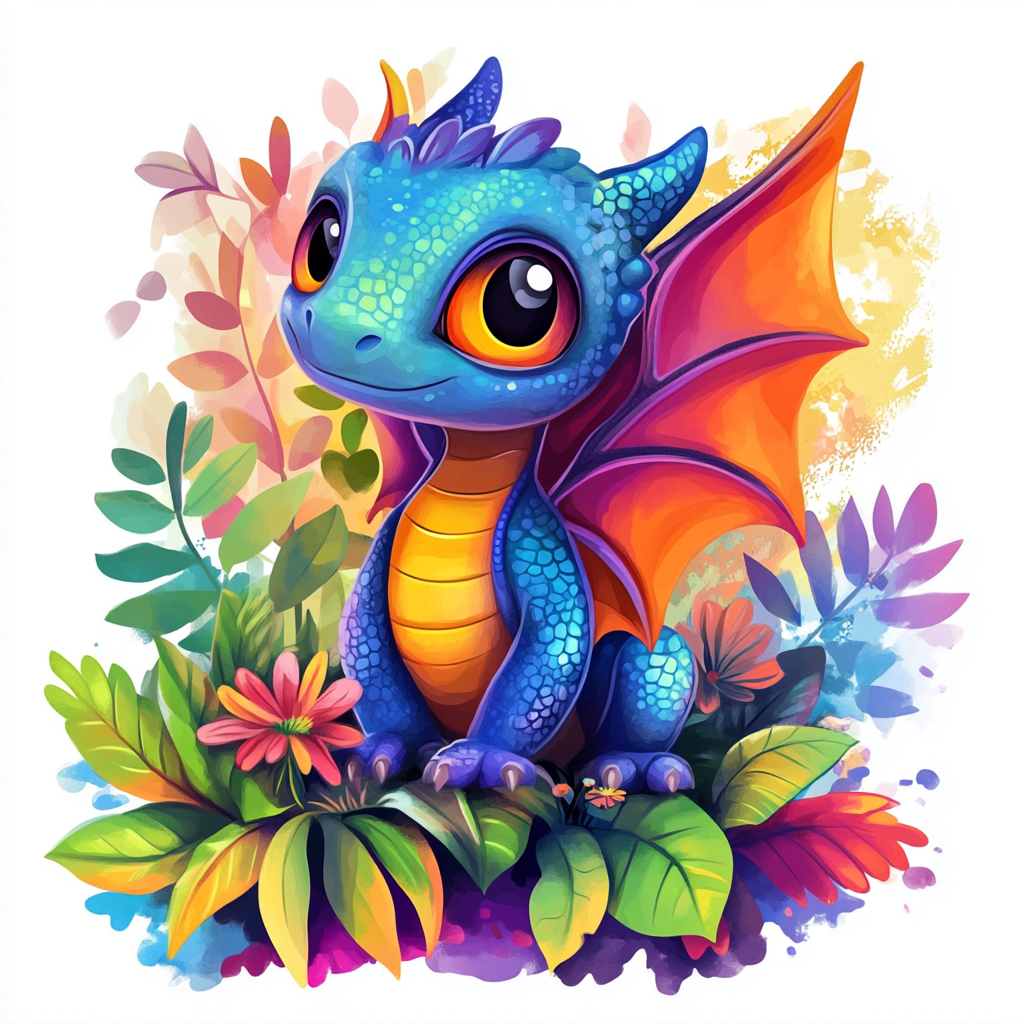 Bright Color Baby Dragon Diamond Art Kit
