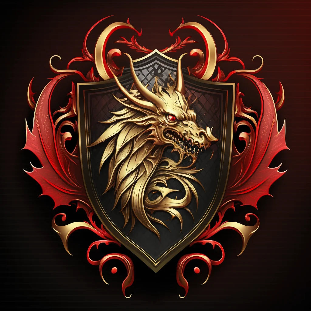 Gold Red Dragon Shield Diamond Art Kit