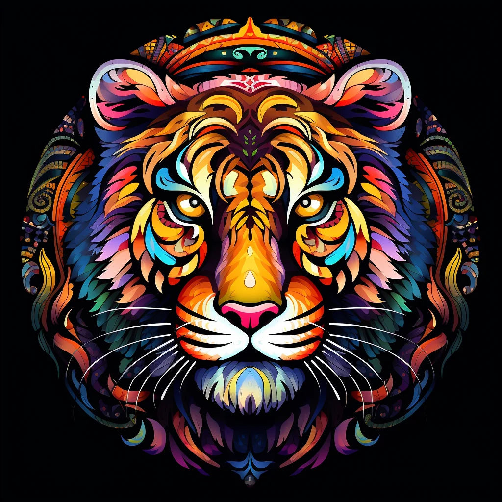 Abstract Tiger Mandala Diamond Art Kit