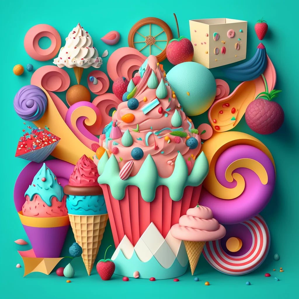 Abstract Summer Treats Diamond Art Kit