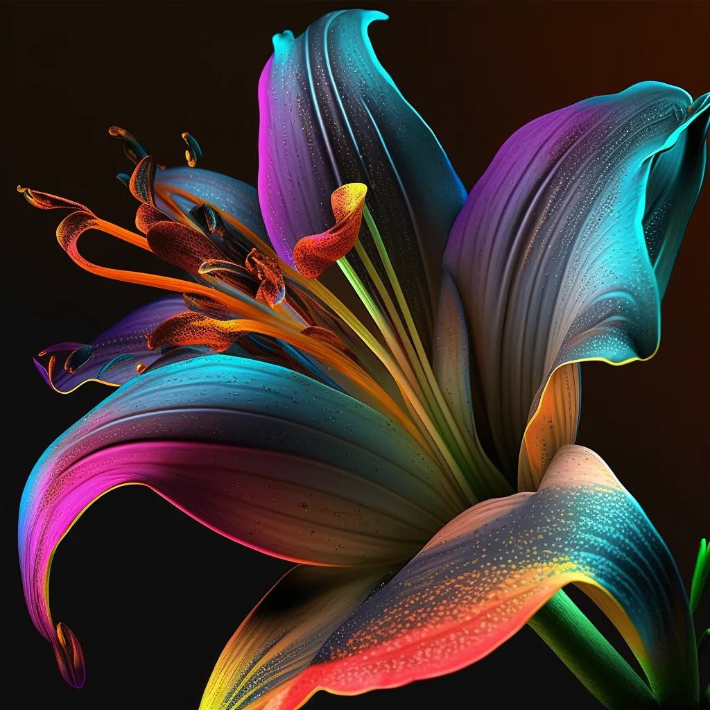 Rainbow Colored Lily Diamond Art Kit