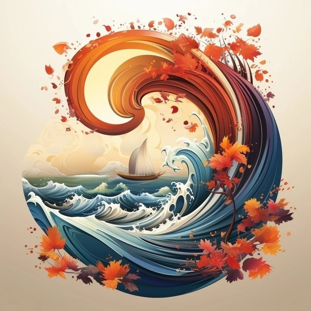 Leaves And Waves Diamond Art Kit