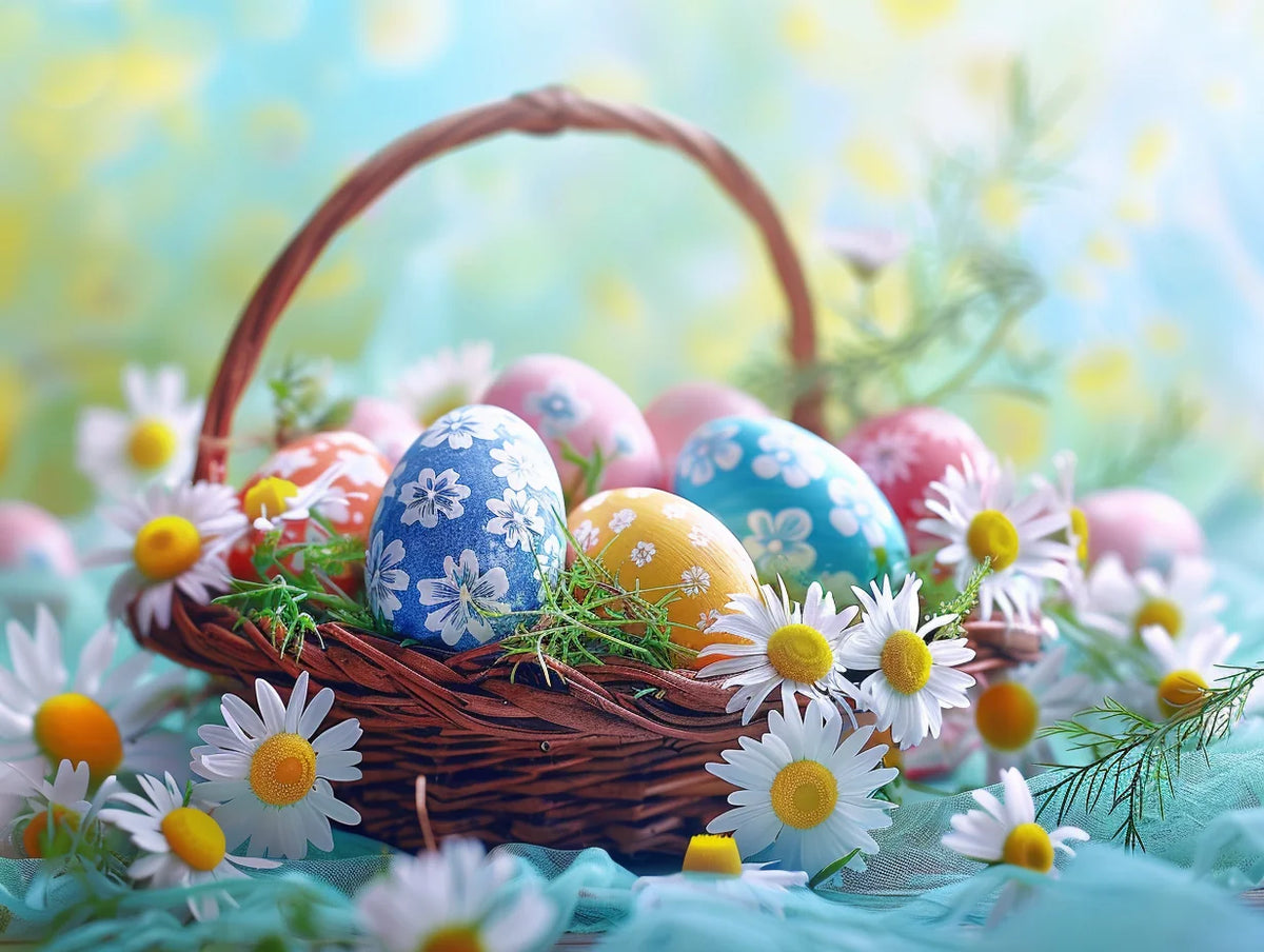 Flower Easter Eggs And Daisies Diamond Art Kit