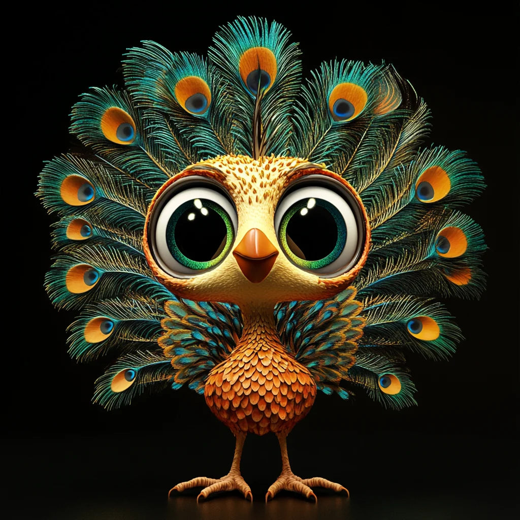 Feathery Little Peacock Diamond Art Kit