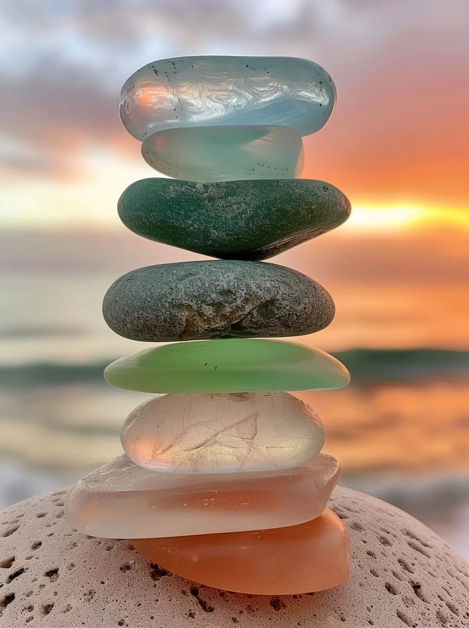 Stack Of Seaglass Stones Diamond Art Kit