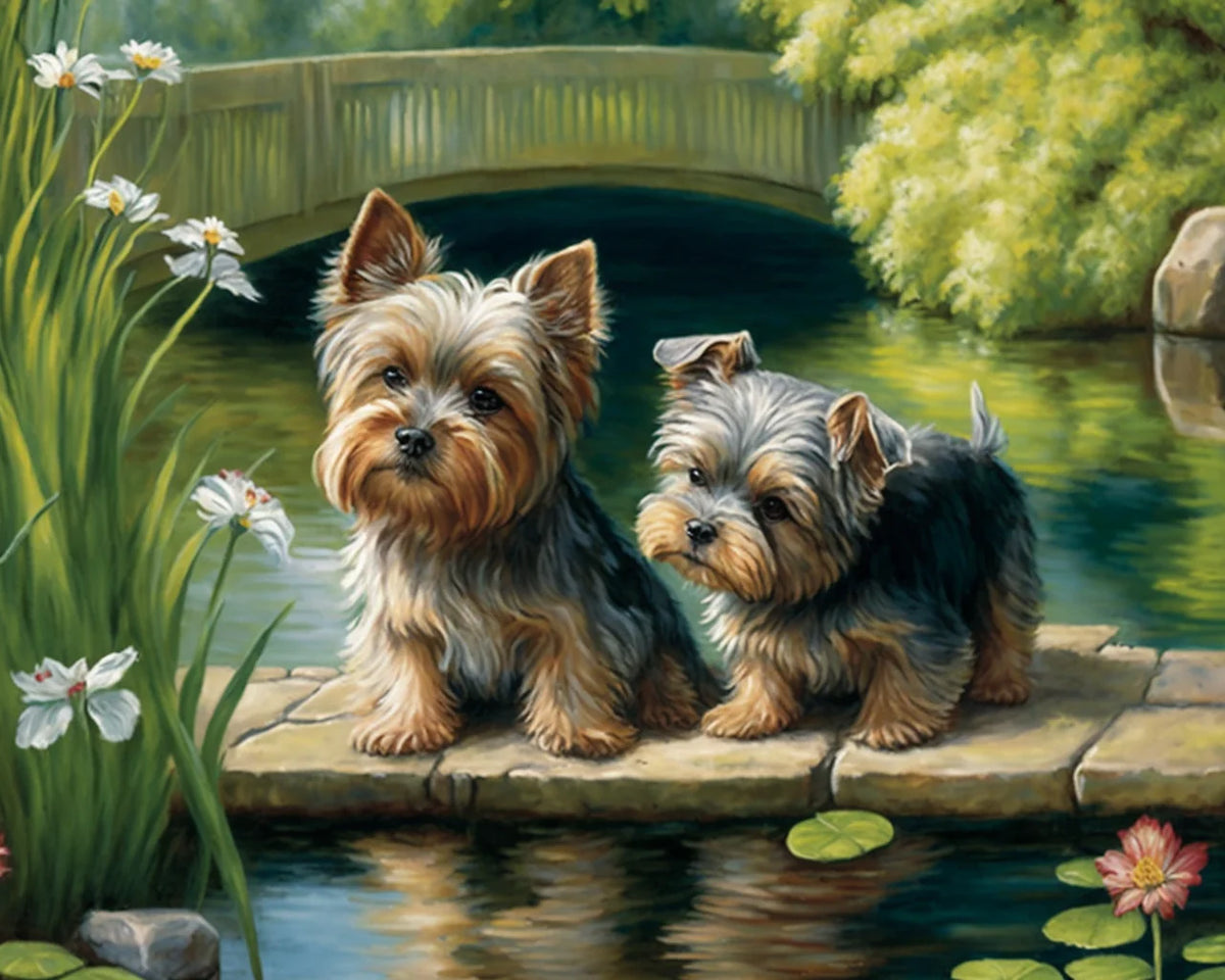 Green Bridge Yorkies Diamond Art Kit