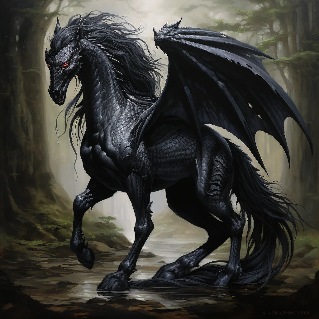 Black Dragon Horse Creek Diamond Art Kit