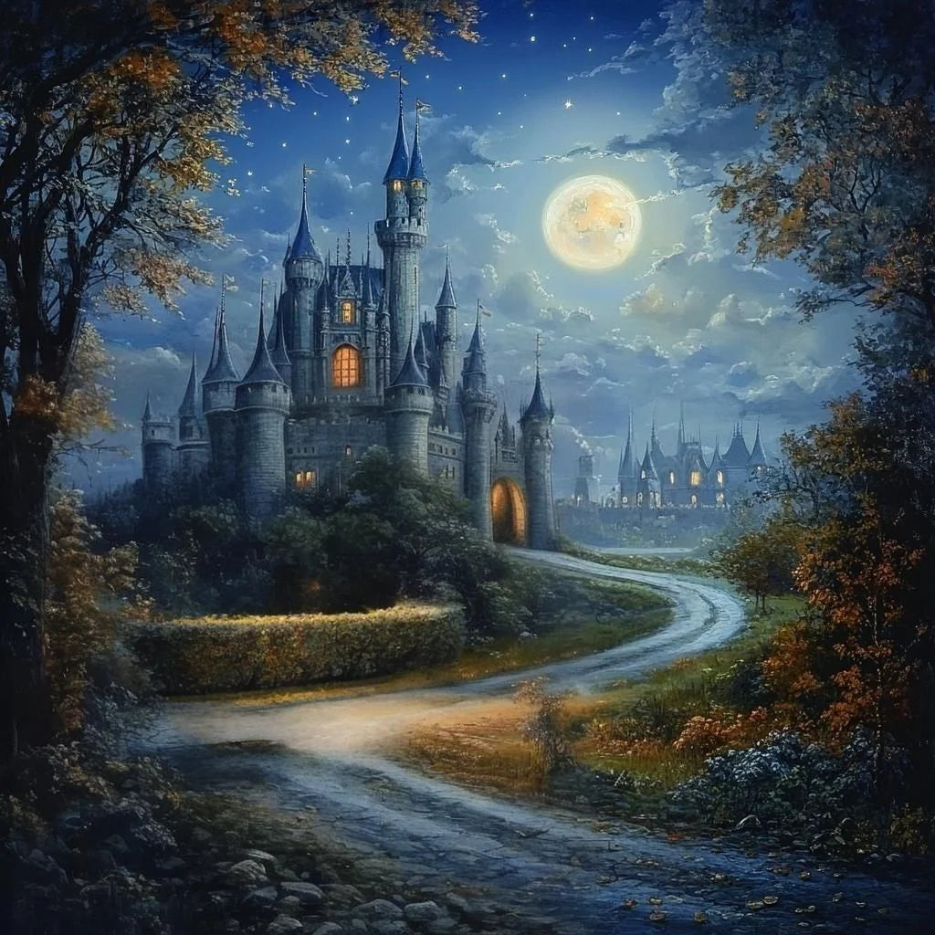 Castle In The Moonlight Diamond Art Kit