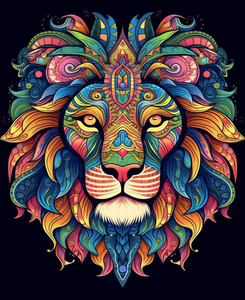 Colorful Lionhead Diamond Art Kit