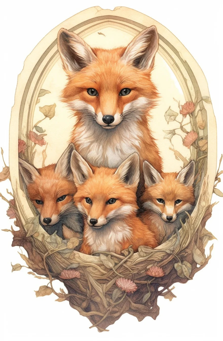 Fox And Three Kits Diamond Art Kit