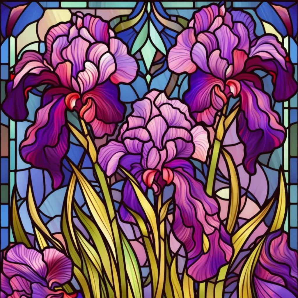Shades Of Purple Abstract Iris Diamond Art Kit