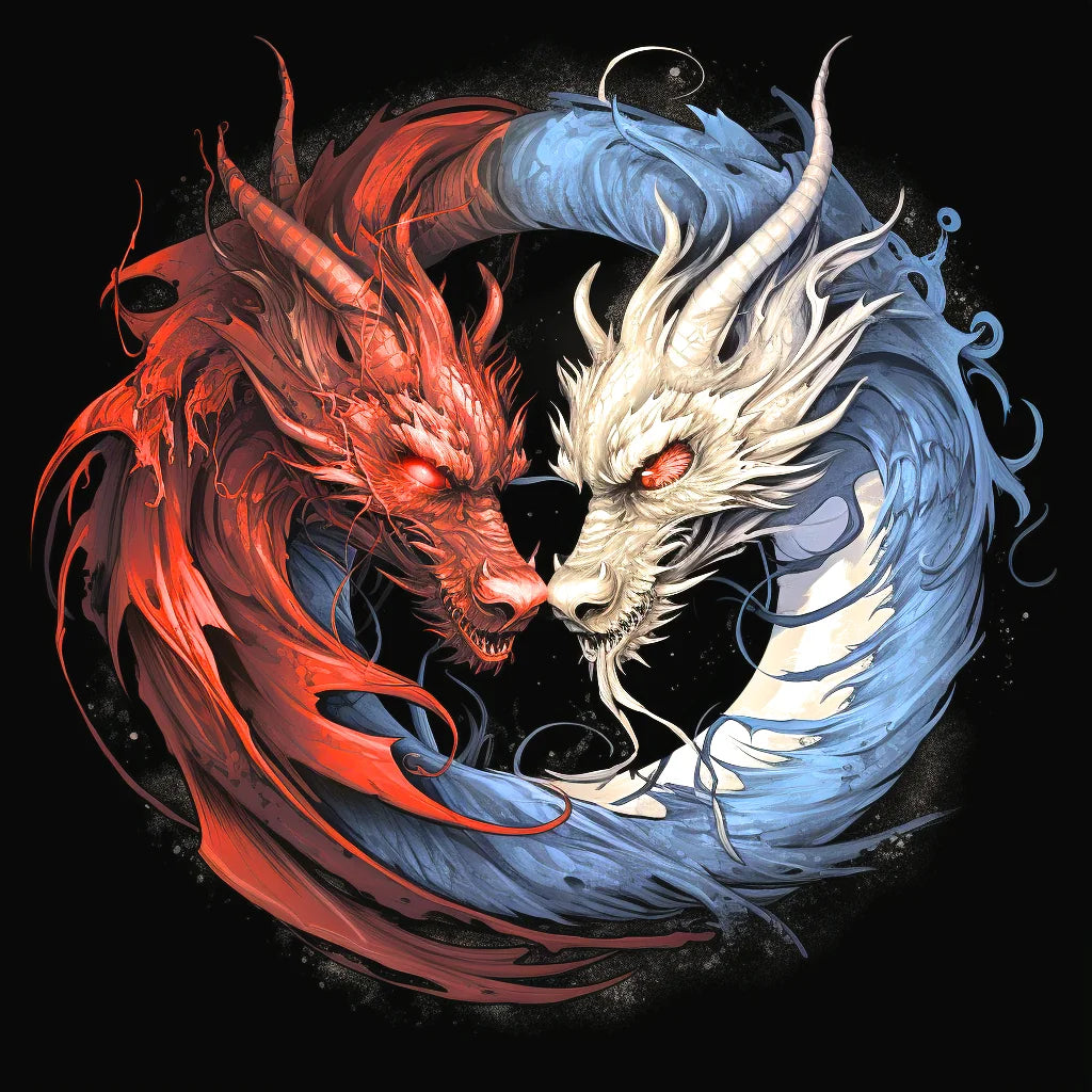 White Wine Dragons Diamond Art Kit