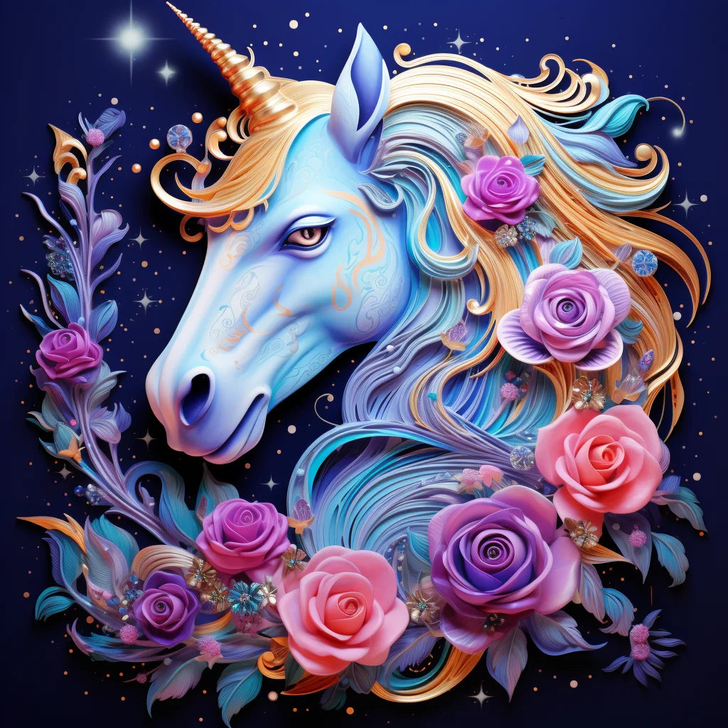 Blond Mane Top Unicorn Diamond Art Kit
