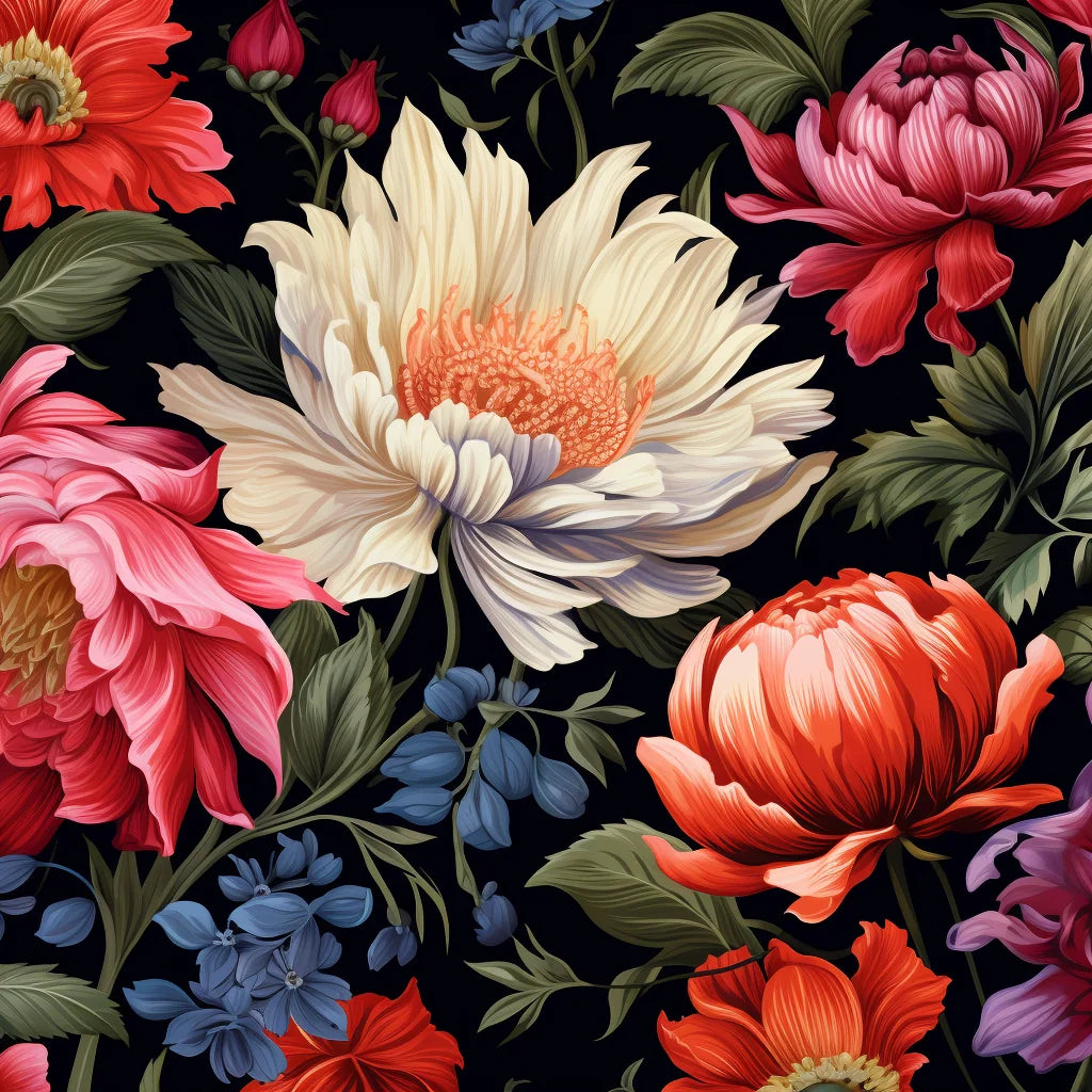 Cream Flower Pattern Diamond Art Kit