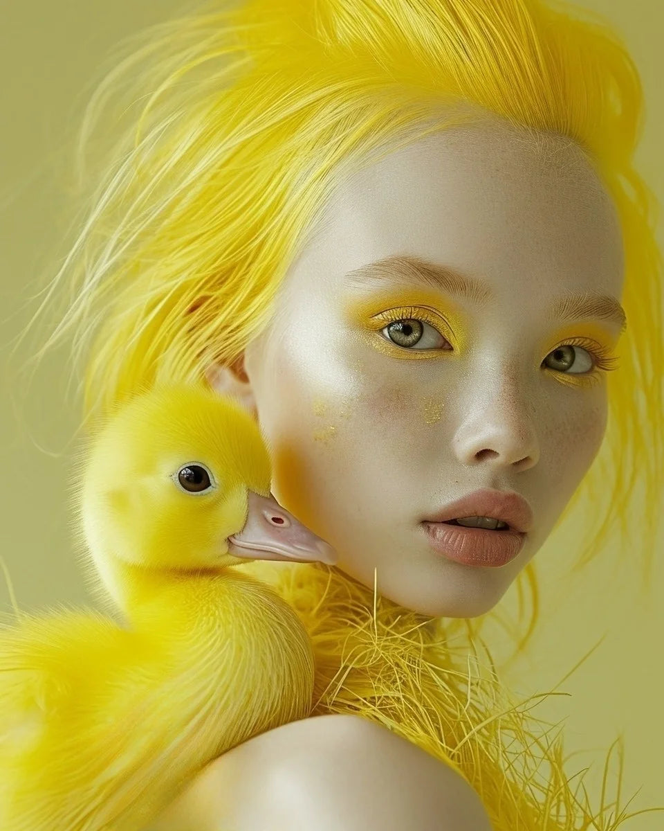 Yellow Duckling Girl1 Diamond Art Kit