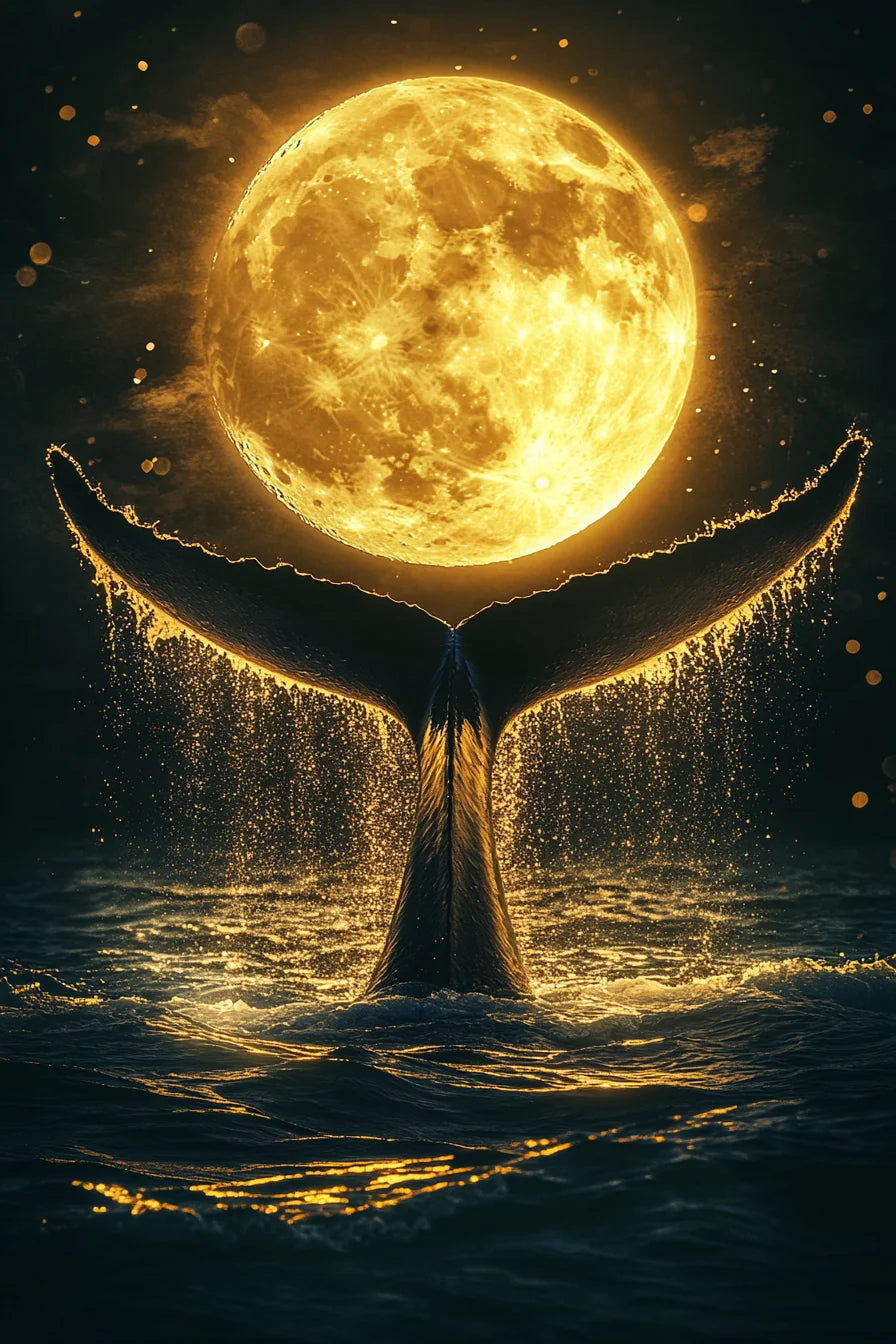 Whale Tail Moon Lg Ht Diamond Art Kit
