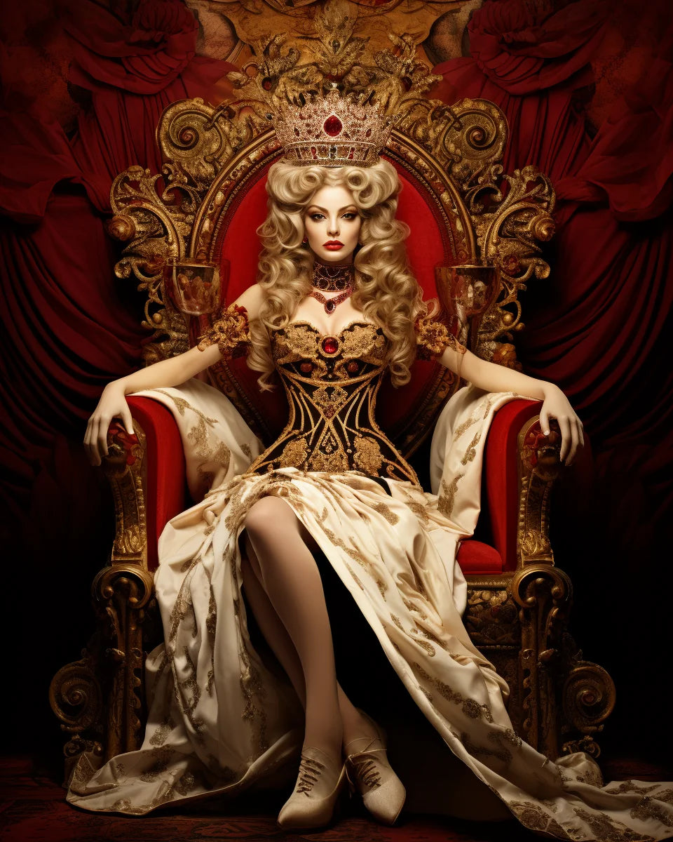 Gold Thrown Queen Diamond Art Kit