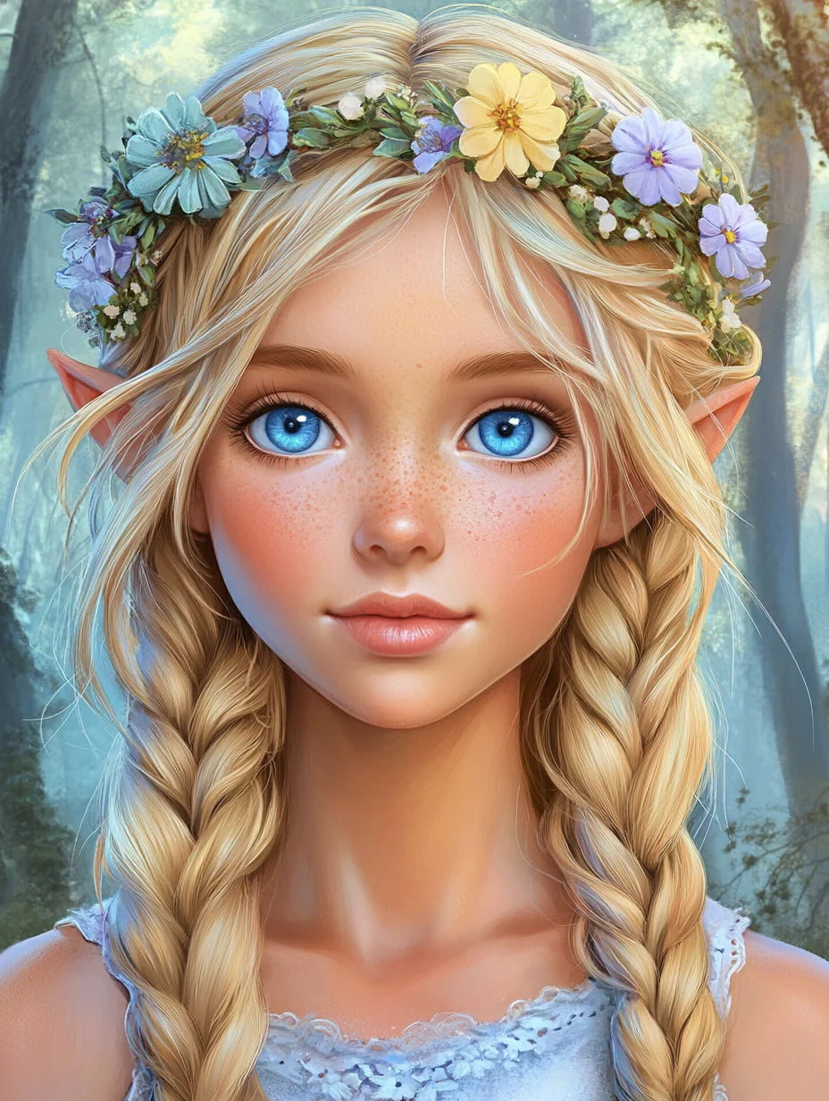 Blue Eyed Pixie Girl Diamond Art Kit