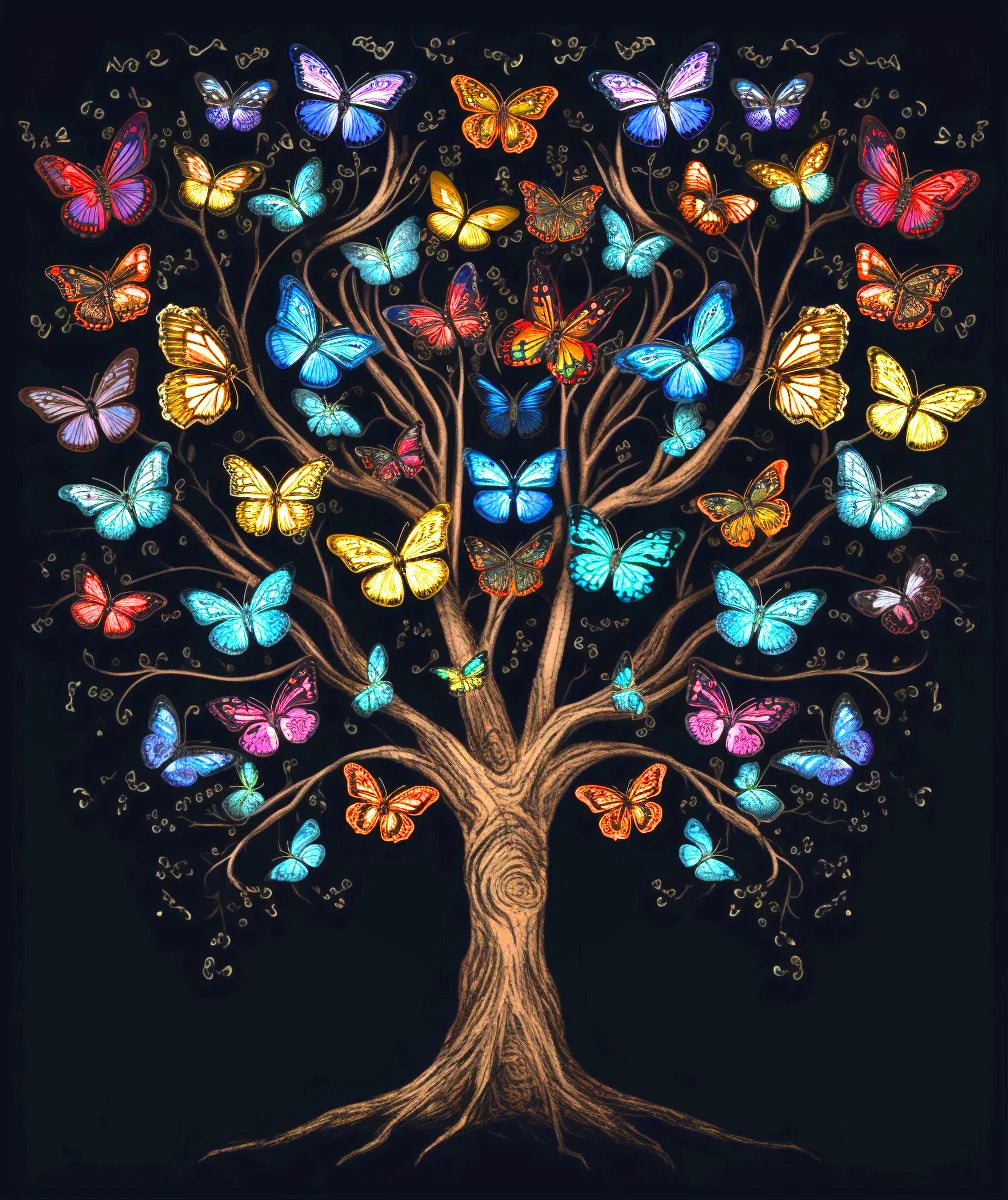 Colorful Butterfly Tree Diamond Art Kit