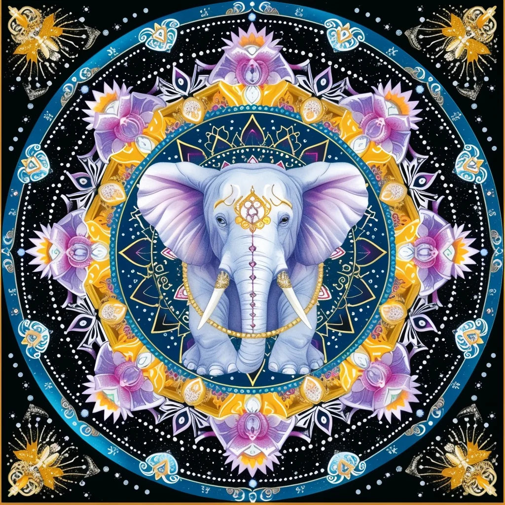 Elephant Mandala Diamond Art Kit