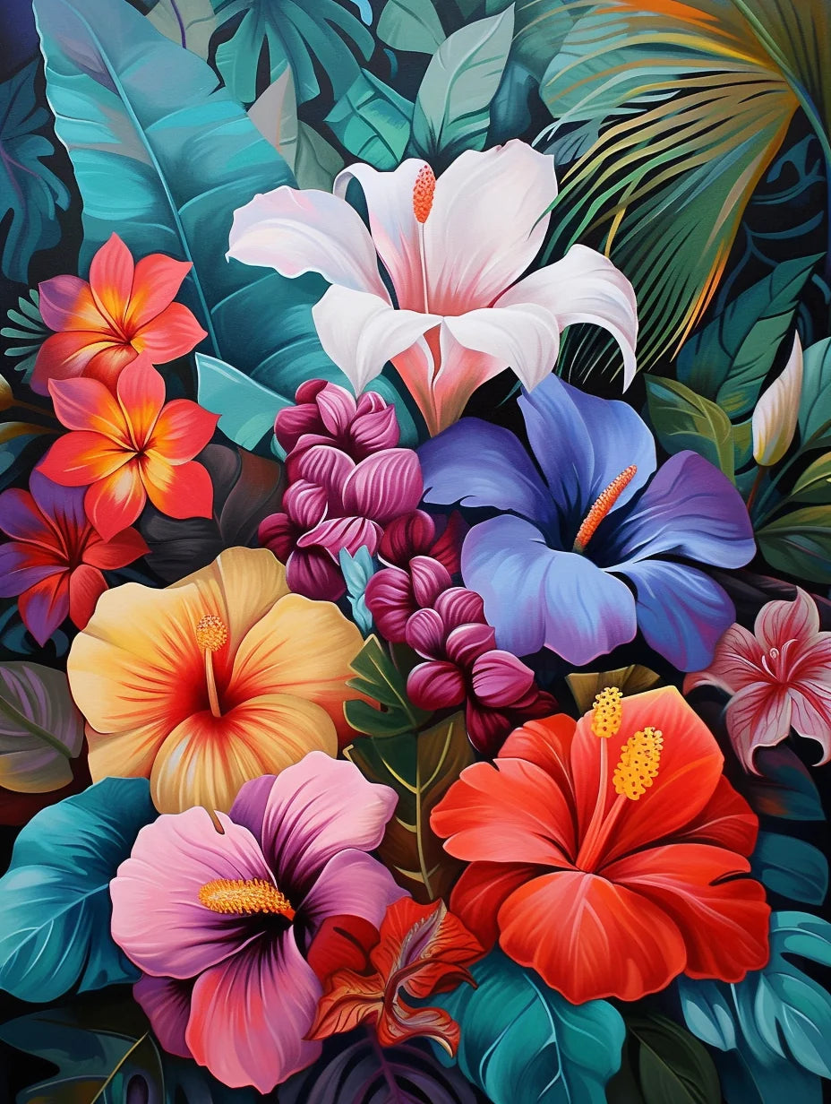 Large Colorful Lilies Diamond Art Kit