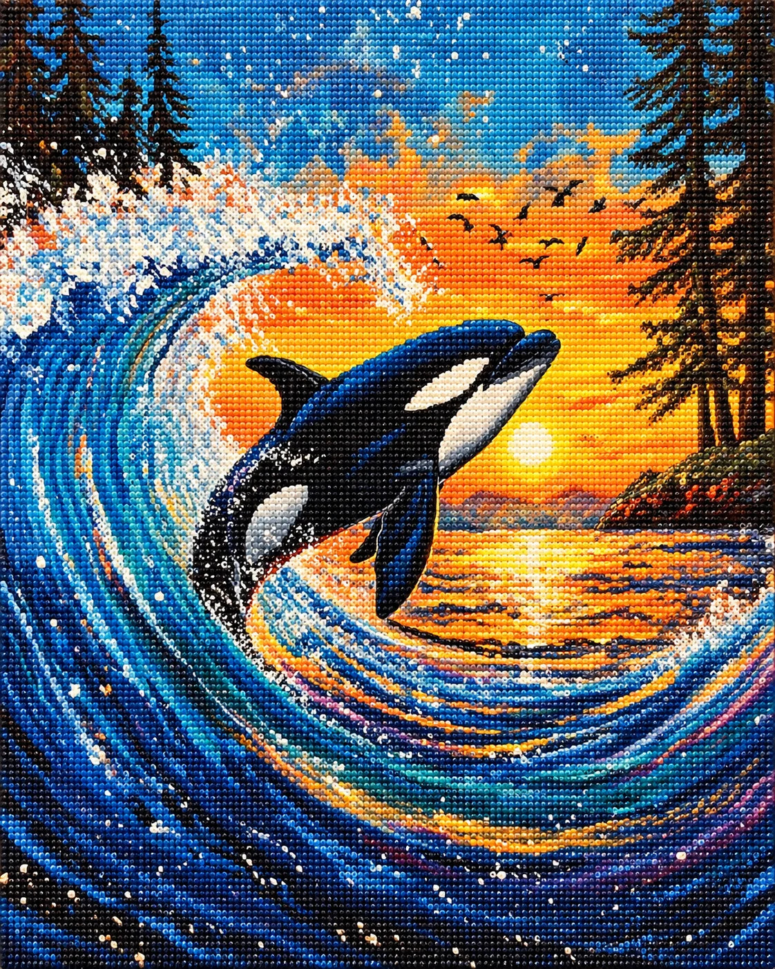 Forest Wave Orca Diamond Art Kit