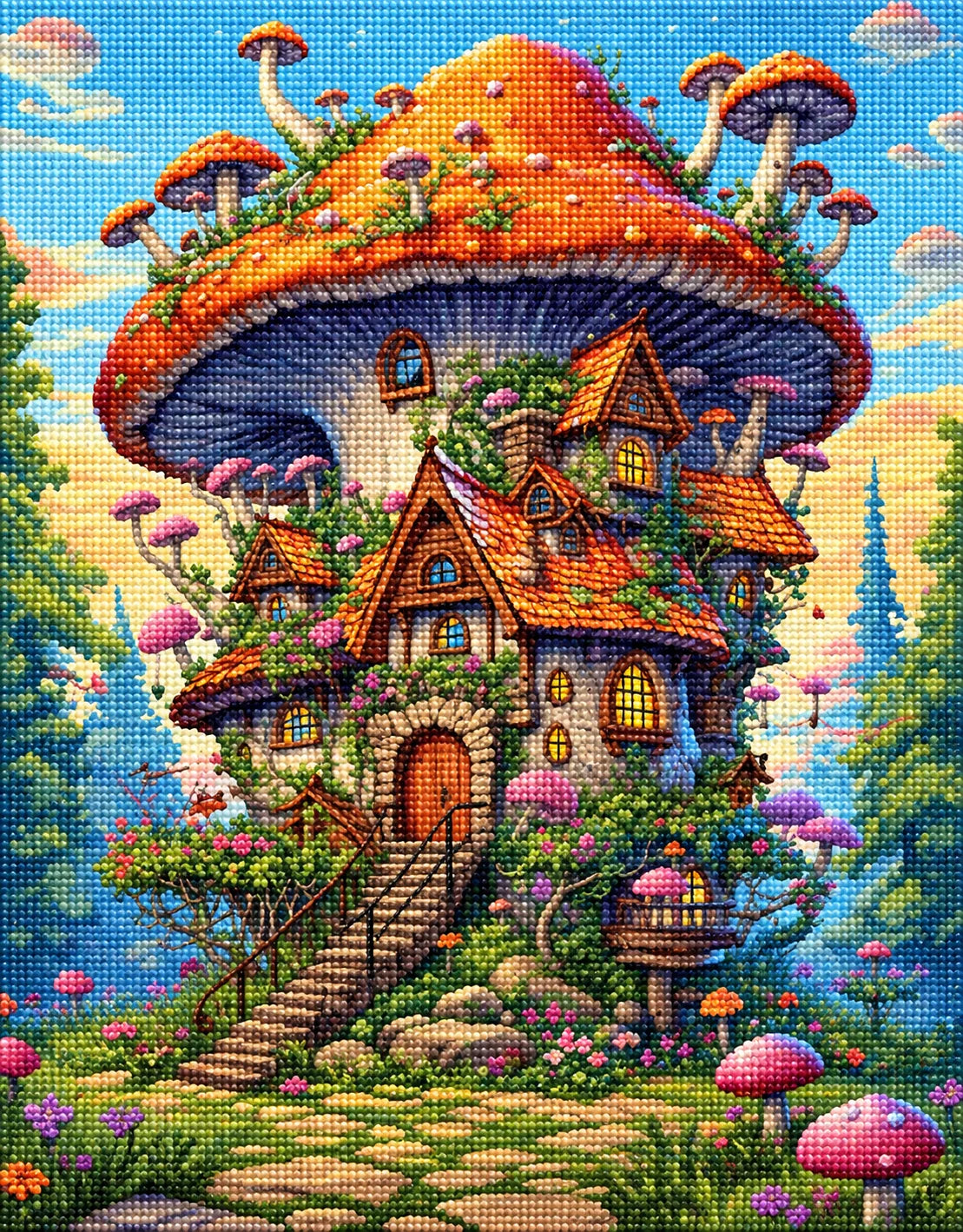 Mushroom Mansion Diamond Art Kit
