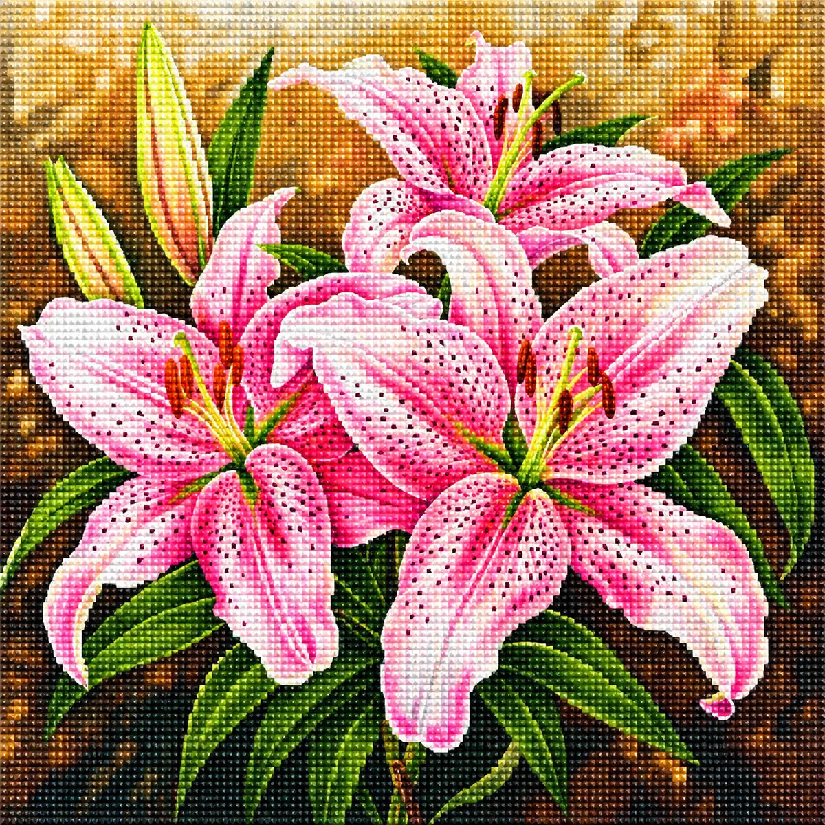 Three Stargazer Lilies Diamond Art Kit