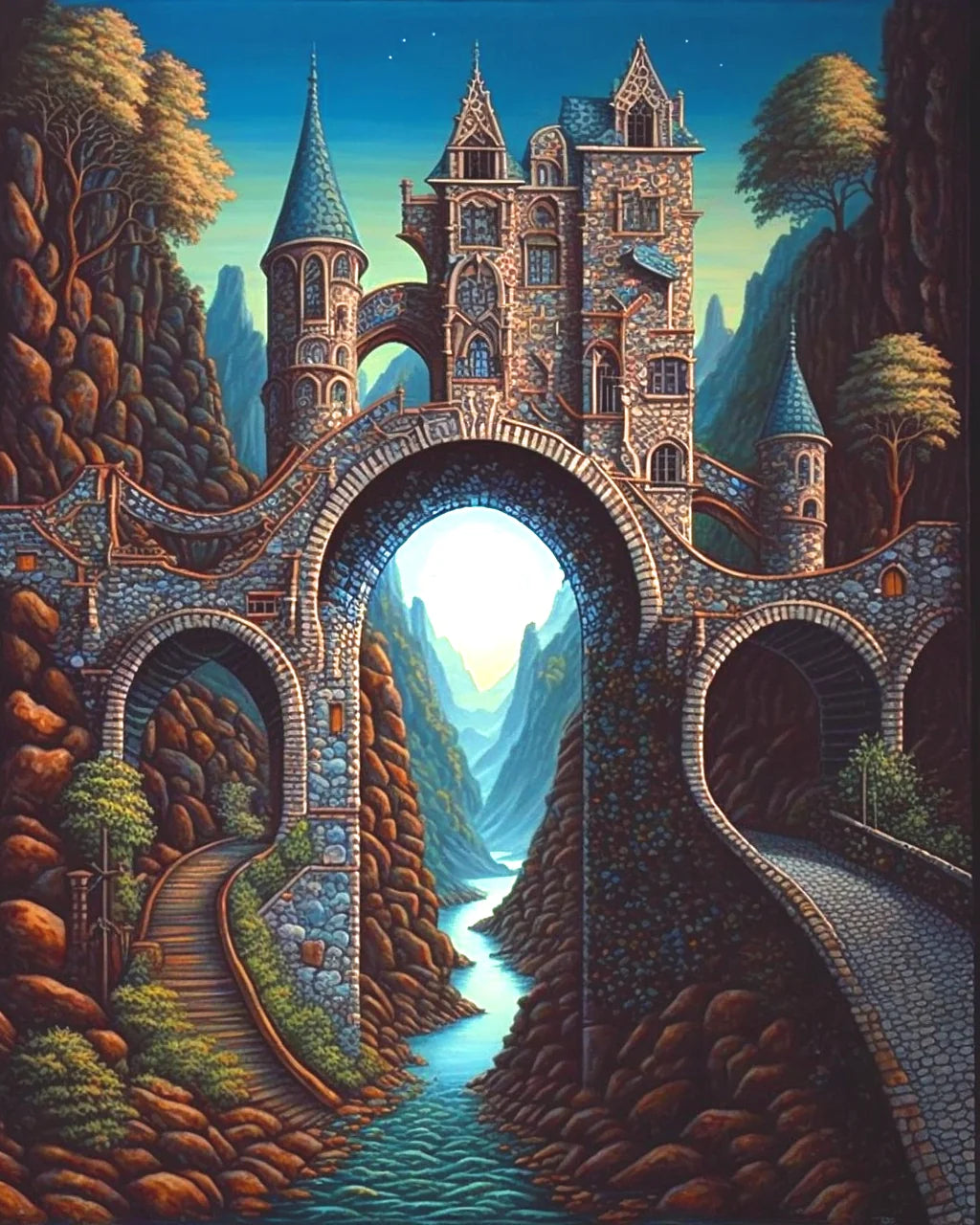 Arch Bridge Castle Diamond Art Kit